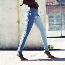 Load image into Gallery viewer, Kara Fringe denim pants
