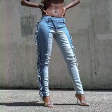 Load image into Gallery viewer, Kara Fringe denim pants
